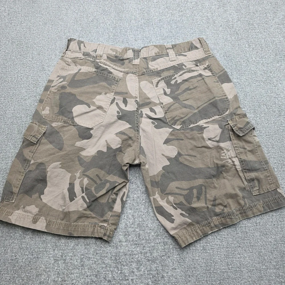 Wrangler Authentics Mens Camo Cargo Shorts Size 34 Relaxed Fit Cotton Camouflage